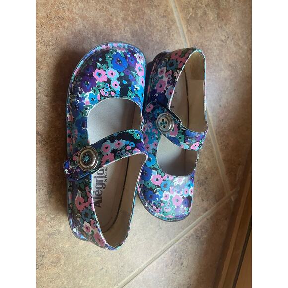 alegria mules blue floral sz 36 - Picture 4 of 8